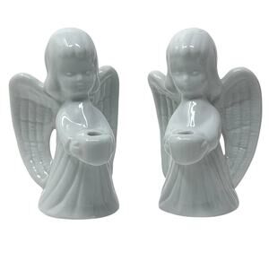 Angel Candleholders - Set of 2 - For Small Skinny Candles